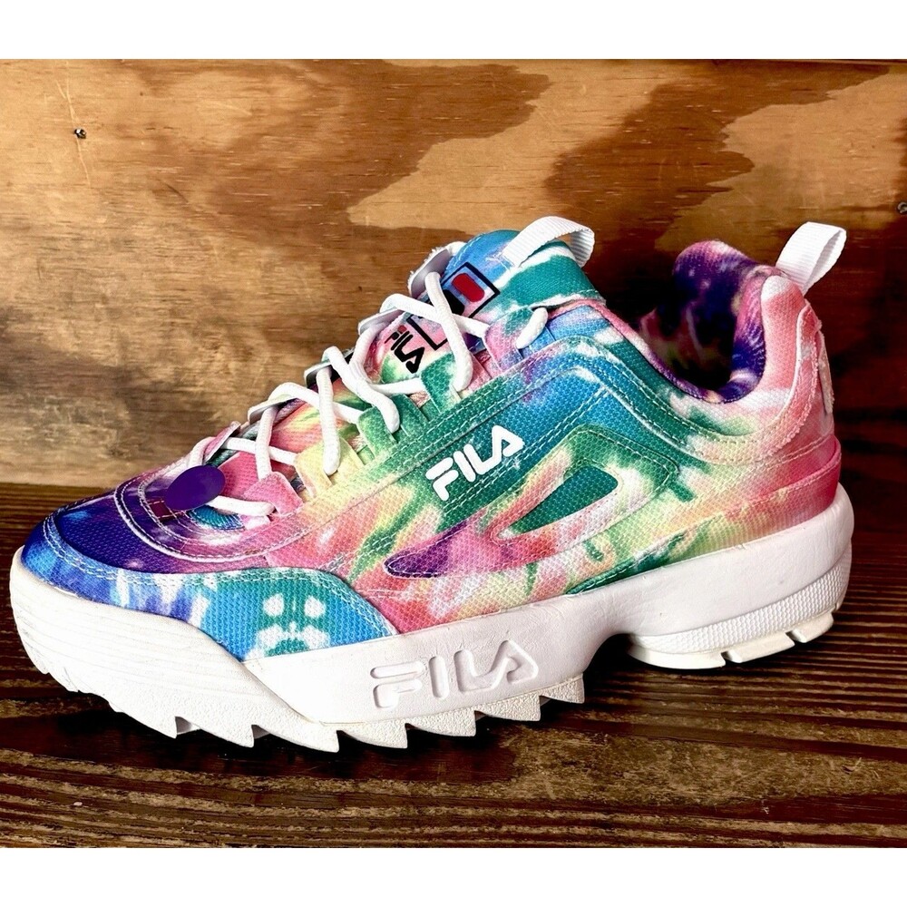 NWT Women’s Size 7.5 Fila Disruptor II Premium Tie Dye Dopamine Sneakers